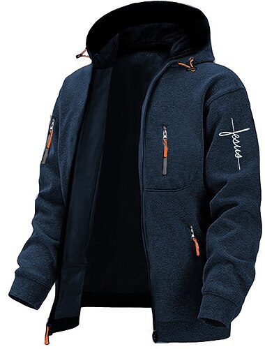  Bokstav Grafiska tryck Herr Mode Huvtröja Semester Utekväll Streetwear Huvtröjor Mörkblå Mörkgrå Långärmad Huva Mönster Vår & Höst Designer Hoodie Sweatshirt