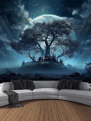  تزيين هالوين غابة كئيبة تكتل فن الجدران تكتل كبير زخ decoration جدارية صورة خلفية بطانية ستارة منزل غرفة النوم غرفة المعيشة