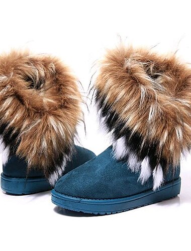  Damen Stiefel Schneestiefel Übergrössen Winterstiefel Outdoor Arbeit Täglich Feste Farbe Innenfutter aus Fleece Stiefeletten Stiefeletten Flacher Absatz Runde Zehe Vintage Plüsch Brautkleider schlicht