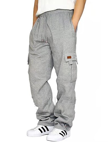  Herren Fleecehosen Jogginghose Trainingshose Jogginghose Jogger Hose Hosen Cargo-Jogginghose Tasche Gerade geschnitten Glatt Komfort Atmungsaktiv Outdoor Täglich Ausgehen Modisch Brautkleider schlicht
