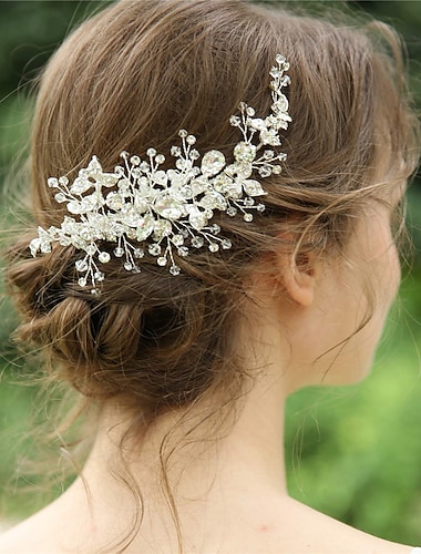  1ks svatební spona do vlasů svatební hřeben do vlasů kamínky svatební vlasové doplňky pro nevěsty květinka svatební kousky vlasů (střípek)