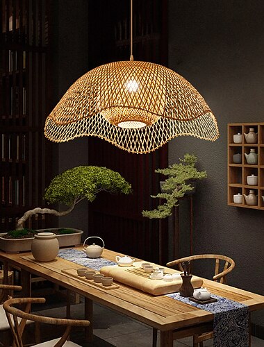  45 cm Círculo / Design Redondo Design De Lanterna Formas geométricas Luzes Pingente Bambu Estilo Artístico Estilo Formal Estilo vintage Artistíco Regional 110-120V 220-240V