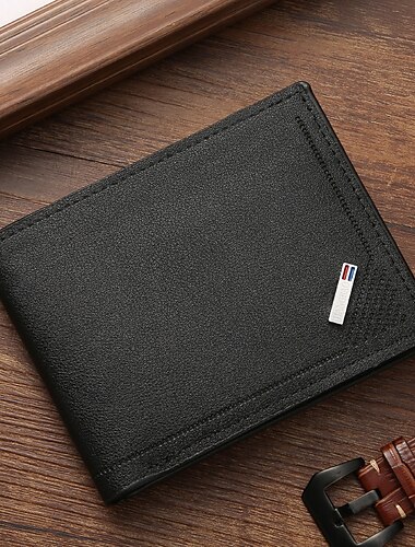  Stylische und langlebige Männer-PU-Leder Bifold-Brieftasche mit Kartensteckplätzen - Perfektes Geschenk für ihn