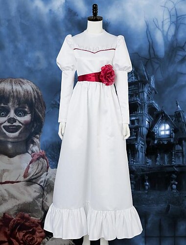  Annabelle-Kleid, Cosplay-Kostüm, Maskerade, Kinder, Erwachsene, Damen, Mädchen, Cosplay, Halloween-Party/Abend, Maskerade, Halloween-Karneval, Maskerade, einfache Halloween-Kostüme, Karneval