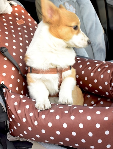  Perrera montada en el coche, cojín de viaje para mascotas, cojín pequeño para perrera, suministros para mascotas