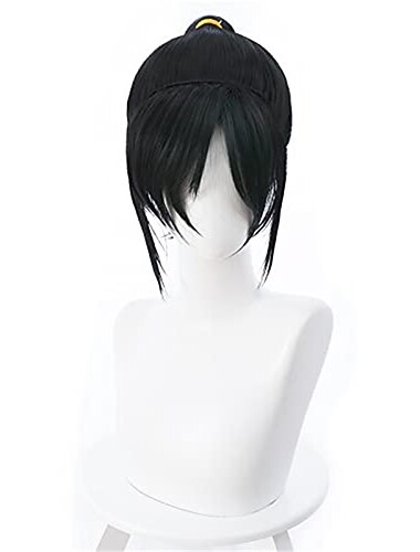  Perruques de cosplay Noir Bouclé Cheveux synthétiques Long Perruques Femmes Perruques Pour la fête