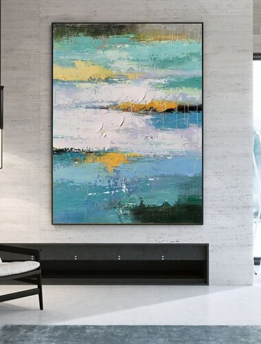  Ölgemälde, handgemalte Wandkunst, abstrakte Messermalerei, Landschaft, Heimdekoration, dekorative Rolle, Leinwand, rahmenlos, ungedehnt