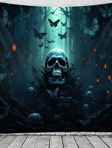  dekoracje na halloween czaszka wisząca gobelin wall art duży gobelin mural wystrój fotografia tło koc zasłona strona główna sypialnia dekoracja salonu