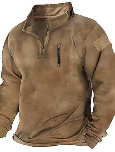  Per uomo Felpa Maglione Verde Blu Cachi Grigio Nero Colletto Mao Tinta unica Cerniera Per uscire Vintage Streetwear Informale Inverno Autunno inverno Abbigliamento Felpe con cappuccio Felpe Manica