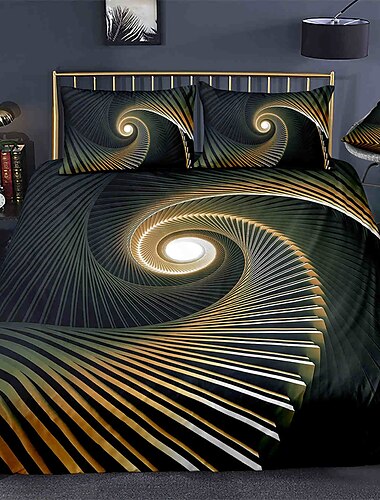  Комплекты постельного белья 3d vortex пододеяльник с 1 пододеяльником или покрывалом, 1 простыней, 2 наволочками для двуспальной/королевы/короля (1 наволочка для близнеца/одиночки)