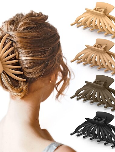  女性用ヘアクリップ、太くて細い長い髪用の4.7インチの大きな爪クリップ、強力なホールドビッグジョーヘアクリップマット滑り止め、スタイリングヘアアクセサリー、女性、女の子、クリスマスギフト、ストッキングスタッファー用