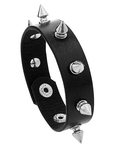  Brazaletes Anillo Pulsera de cuero PU Anillo de dedo Retro Antiguo Punk y gótico Legierung Para Cosplay Víspera de Todos los Santos Carnaval Mujer Joyería de disfraz Joyería de moda
