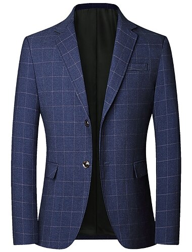  Herren Blazer Sakko Outdoor Freizeitskleidung Warm Taste Tasche Herbst Winter Plaid Modisch Strassenmode Kargen Standard Schwarz Blau Leicht Blau Jacken