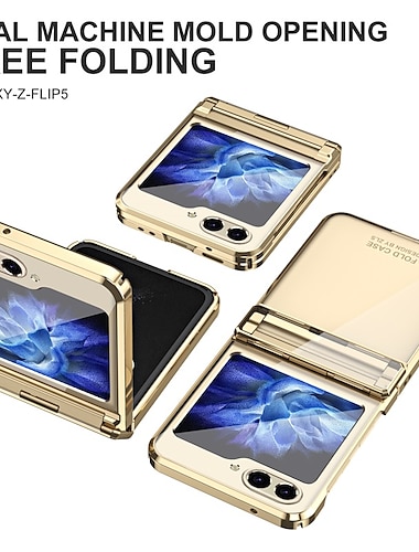  電話 ケース 用途 サムスンのギャラクシー Zフリップ7 Zフリップ6 Z Flip 5 Z Flip 4 Z Flip 3 バックカバー メッキ仕上げ 全身保護 スクラッチ防止 PC