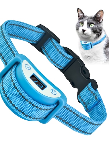  katter forhindrer mjauing designet bjeffehalsbånd for hunder, automatisk bjeffningshalsbånd, lydvibrering og støt 3 arbeidsmoduser for vanntett og oppladbar