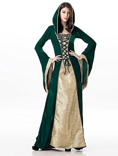  Retro Vintage Mittelalterlich Renaissance Kleid Ren Faire Hexe Wikinger Outlander Damen Keltisch königlich Walpurgisnacht Halloween Karneval Maskerade Party / Abend Erwachsene Kleid