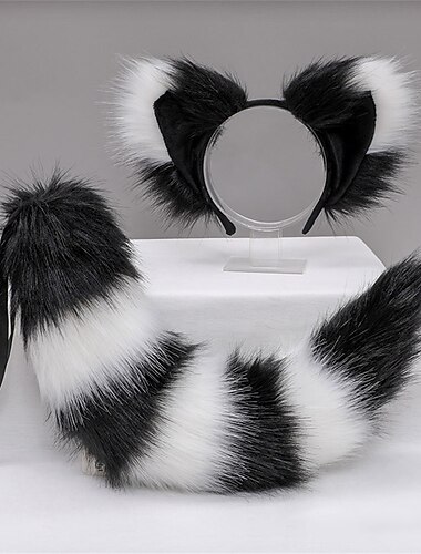  Plush Beast Ears KC Headwear cosplay Tail Accessories Handmade Fox Ears Hair Hoops Fox Tail Set