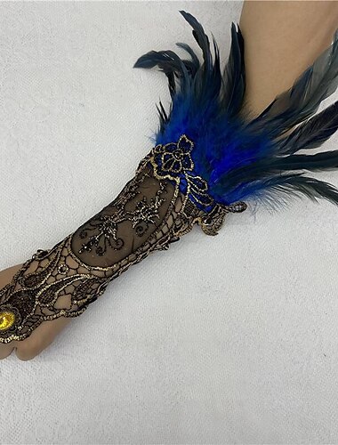  Retro Vintage Punk & Gothic Lange Handschuhe Federspitze Hexe Maleficent Spitze Damen Fantasie Walpurgisnacht Maskerade Party / Abend Erwachsene Handschuhe