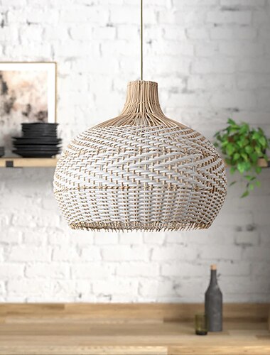  bamboe kroonluchter retro rotan 50cm e27 kroonluchter plafondverlichting is toepasbaar op woonkamer slaapkamer restaurant café bar restaurant club warm wit 110-240v