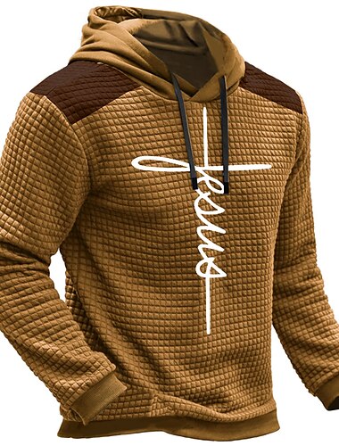 Herren Buchstabe Grafik-Drucke Hoodie Sweatshirt Kapuze Hoodies Waffel-Hoodie Zur Seite fahren Langarm Sweatshirt mit Kapuze Mit Kapuze Täglich 3D-Druck Festtage Ausgehen Strassenmode Marineblau Blau