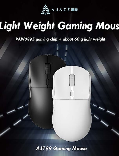  ajazz aj199 2,4ghz trådløs mus optiske mus med usb-mottaker gamer 26000dpi 6 knapper mus for datamaskin pc bærbar stasjonær stasjonær