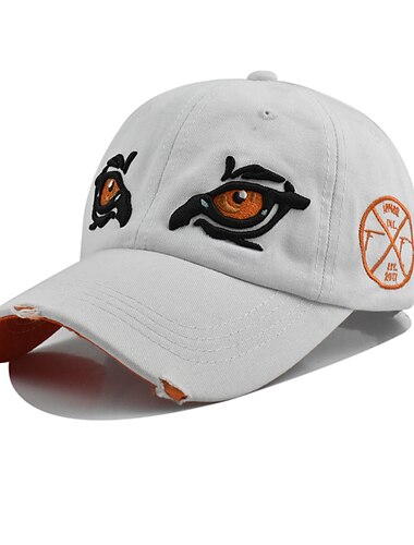  Unisex Baseballcaps Baseballhatt Svart Hvit Bomull Broderi Vasket Reise Strandstil utendørs Feriereise عادي Justerbare Mote