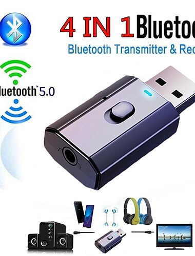  mini usb bluetooth 5.0 ricevitore audio trasmettitore 4 in 1 mini jack da 3.5mm aux rca musica stereo adattatore wireless per tv car pc