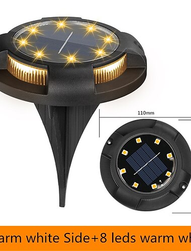  8St 4 Stück 1 Stück 1 W LED-Solarleuchten Pathway Lights & Laternen Solar-angetrieben Wasserdicht Dekorativ Warmweiß Weiß 1.2 V Außenbeleuchtung Schwimmbad Hof 4+8 LED-Perlen Weihnachten Neujahr