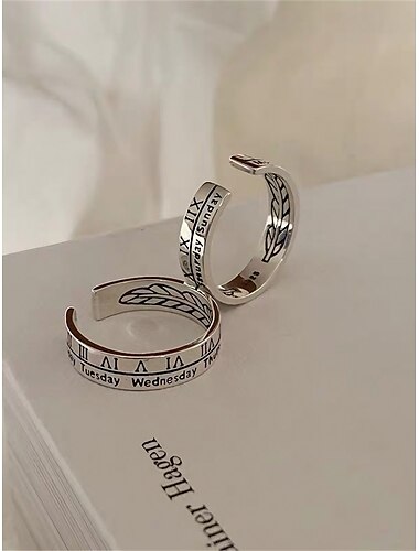  Femme Alliances Mode Extérieur Lettre Bague