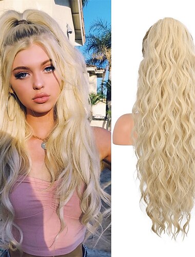  Correa Coletas Mujer / Clásico / Fácil vestidor Pelo sintético Pedazo de cabello La extensión del pelo Rizado 26 pulgadas Fiesta / Noche / Ropa Cotidiana / Vacaciones