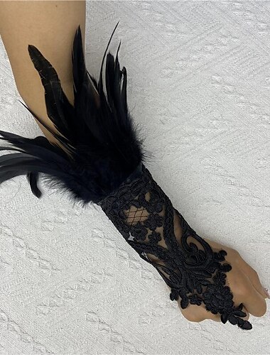  Retro Antiguo Punk y gótico Guantes largos Bruja Pernicioso Encaje Mujer Fantasía Noche de Walpurgis Mascarada Fiesta / Noche Adulto Guantes