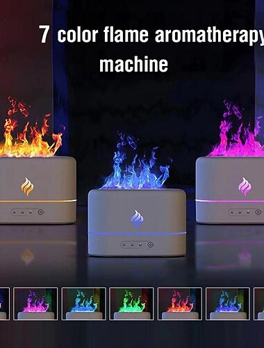  אור חכם LED מדמה להבה מבוסס על אולטרסוניק מפזר ארומתרפי 7 צבעים מפזר USB פילטר חינם מפזר שמן ארומטי רענן מחדר השינה ומסעות