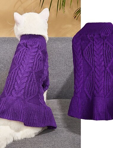  Hund Katze Pullover Jumper Mode Niedlich Winter Atmungsaktiv Weich Waschbar Bequem Outdoor Alltagstauglich Hundebekleidung for Bichon Frise Zwergspitz Baby Haustier Papillon Klein