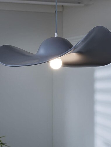  Luz pingente led 40cm 1-luz cinza branco chapéu design resina luxuoso estilo moderno sala de jantar quarto lâmpadas pingente 110-240v