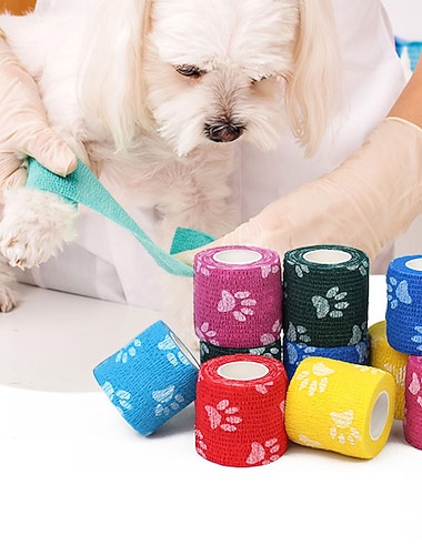  Cachorro de mascota sale para evitar la suciedad, polainas mágicas, vendajes autoadhesivos, perros que caminan, envoltura de pies, vendajes protectores, bolsas de tela
