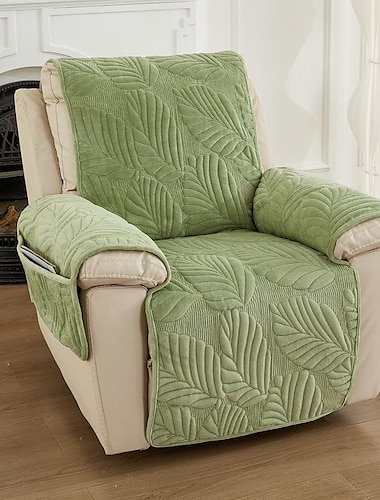  recliner sofa slipcover sage green sofa cover leaf jacquard sofa couch cover furniture protector with elastic straps for pets kids children dog cat