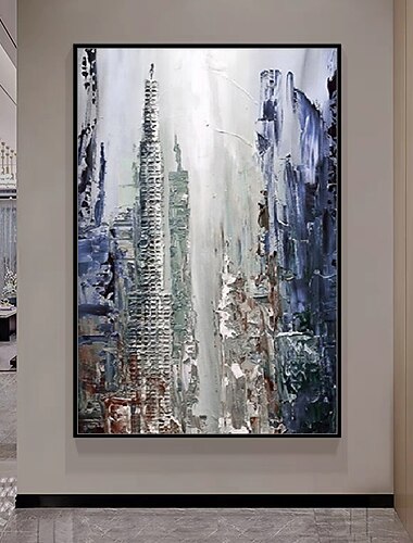  Handgemacht Hang-Ölgemälde Handgemalte Vertikal Abstrakt Landschaft Modern Ohne Innenrahmen (ohne Rahmen)