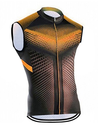  Hombre Mujer Chaleco de Ciclismo Sin Mangas Bicicleta Camiseta con 3 bolsillos traseros MTB Bicicleta Montaña Ciclismo Carretera Transpirable Secado rápido Suave Bandas Reflectantes Negro / naranja
