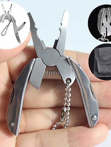  Coolstes Outdoor-Multitool, Schlüsselanhänger, Zange, Messer, Schraubendreher aus Edelstahl & mehr!