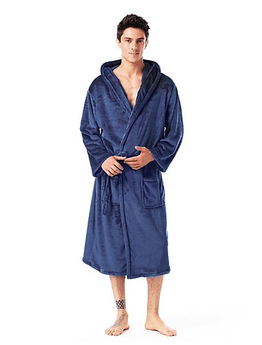  Herren Übergröße Schlafanzug Morgenmantel Bademantel Schlafanzüge Einfarbig Warm Plüsch Heim Bett Vlies Flanell Warm Langarm Hoodie Sweatshirt Kapuze Winter Herbst Schwarz Rote