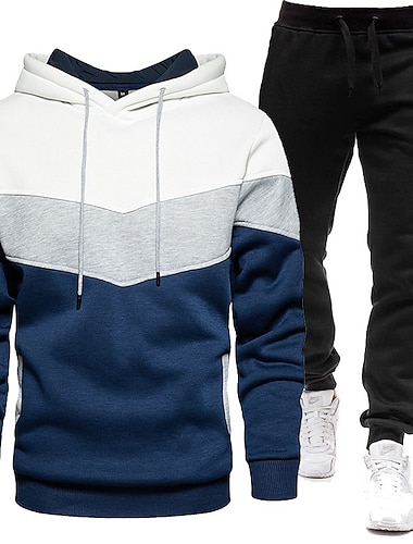  Hombre Tracksuit Sudadera 2 Piezas Deportivo Invierno Manga Larga Mantiene abrigado Transpirable Dispersor de humedad Entrenamiento de gimnasio Corriendo Correr Ropa de deporte Ropa de Deporte Bloque
