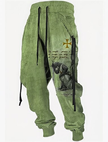  Voor heren Joggingbroeken Jogger Broek Trekkoord Elastische taille 3D-afdrukken Leeuw Grafische prints Kruis Comfort Buitensporten Casual Dagelijks Katoenmix Streetwear Ontwerper Khaki Micro-elastisch