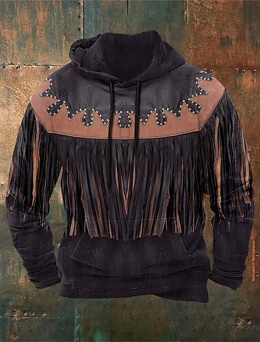  Herren Stammes Grafik-Drucke Hoodie Sweatshirt Kapuze Hoodies Pullover Zur Seite fahren Langarm Sweatshirt mit Kapuze Mit Kapuze Täglich 3D-Druck Festtage Ausgehen Strassenmode Schwarz Braun Bedruckt
