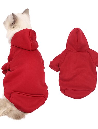  Hund Katze Kapuzensweatshirt Mode Niedlich Winter Atmungsaktiv Weich Waschbar Bequem Outdoor Alltagstauglich Hundebekleidung for Bichon Frise Zwergspitz Baby Haustier Papillon Klein