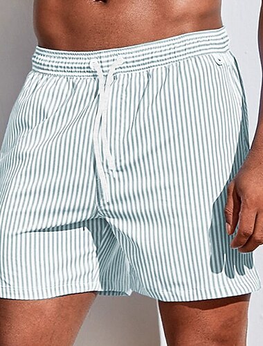  Per uomo Costumi da bagno Pantaloncini da mare Pantaloncini da Surf Pantaloncini Estivi Shorts da Spiaggia Coulisse con fodera in rete Elastico in vita Grafico A righe Morbido Traspirante Corto