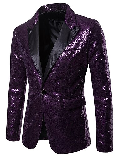  Disko 1980er Anzüge & Blazer Blazer mit Reverskragen Peak Revers Disco Pailletten Normal Herren Karnevalskostüm Halloween Maskerade Party Club Pride Parade Erwachsene Mantel