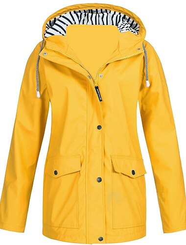  Women's Rain Jacket Waterproof Hiking Jacket Hoodie Jacket Outdoor Windproof Breathable Quick Dry Sweat-Wicking Lightweight Outerwear Trench Coat Windbreaker Parka Hunting Fishing Climbing