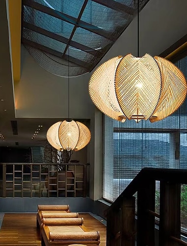  LED-Pendelleuchte aus hellem Holz, Retro-Kronleuchter, 30 cm, Deckenbeleuchtung, gilt für Wohnzimmer, Schlafzimmer, Restaurant, Café, Bar, Restaurant, Club, 110–240 V