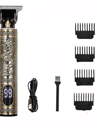  USB-wiederaufladbare Haarschneidemaschine und Bartschneider für Männer – präziser T-Klingen-Trimmer mit LCD-Bildschirm – Pflegeset für Männer