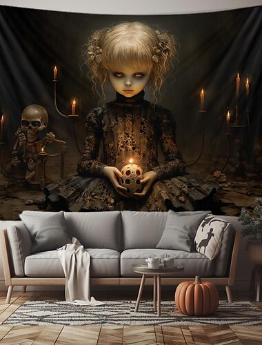  halloween kauhu kallo roikkuu kuvakudos seinä taide suuri kuvakudos seinämaalaus sisustus valokuva tausta peitto verho koti makuuhuone olohuoneen sisustus halloween koristeet